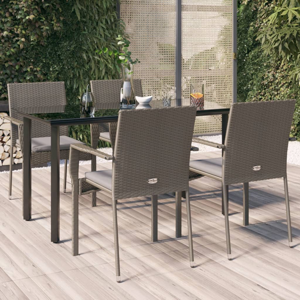 Set Mobilier De Grădină Cu Perne, 3 Piese, Negru/, Poliratan