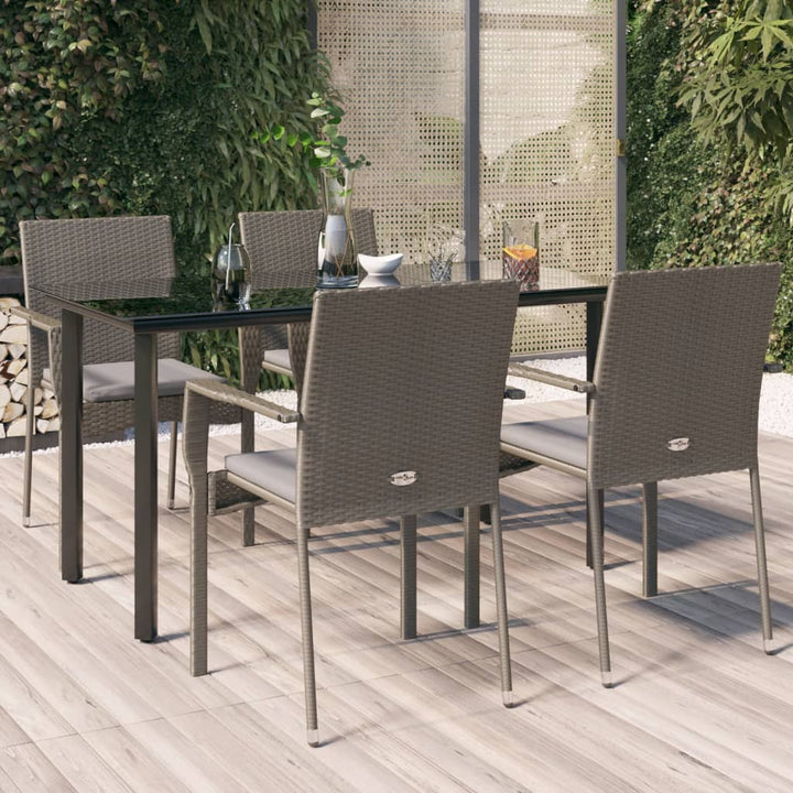 Set Mobilier De Grădină Cu Perne, 3 Piese, Negru/, Poliratan