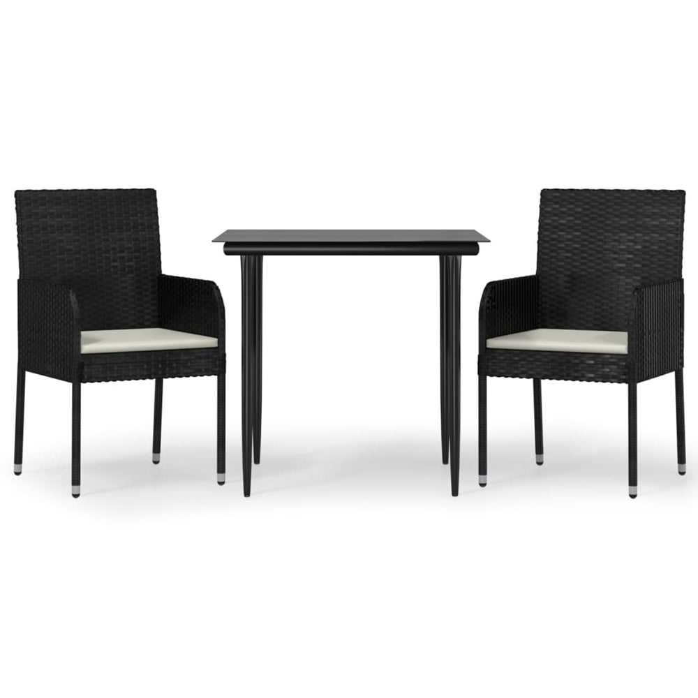 Set Mobilier De Grădină Cu Perne, 3 Piese, , Poliratan
