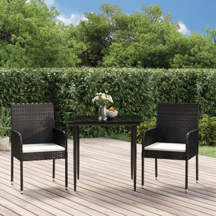 Set Mobilier De Grădină Cu Perne, 3 Piese, , Poliratan