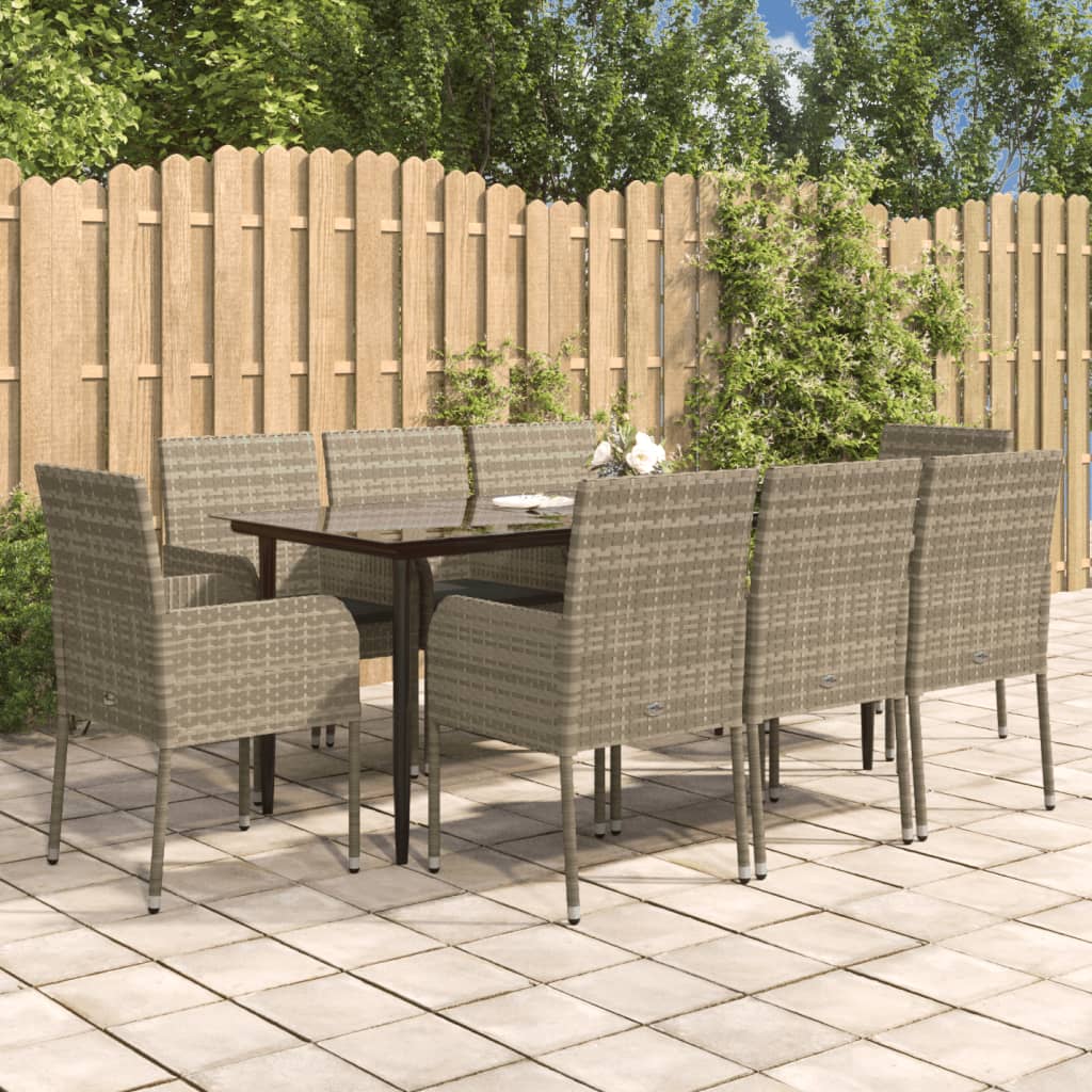 Set Mobilier De Grădină Cu Perne, 3 Piese, , Poliratan