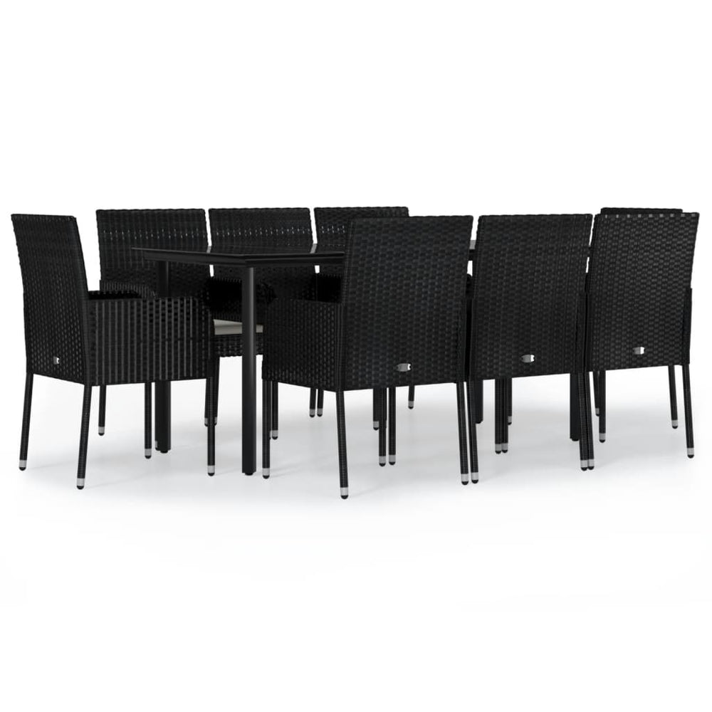 Set Mobilier De Grădină Cu Perne, 9 Piese, , Poliratan