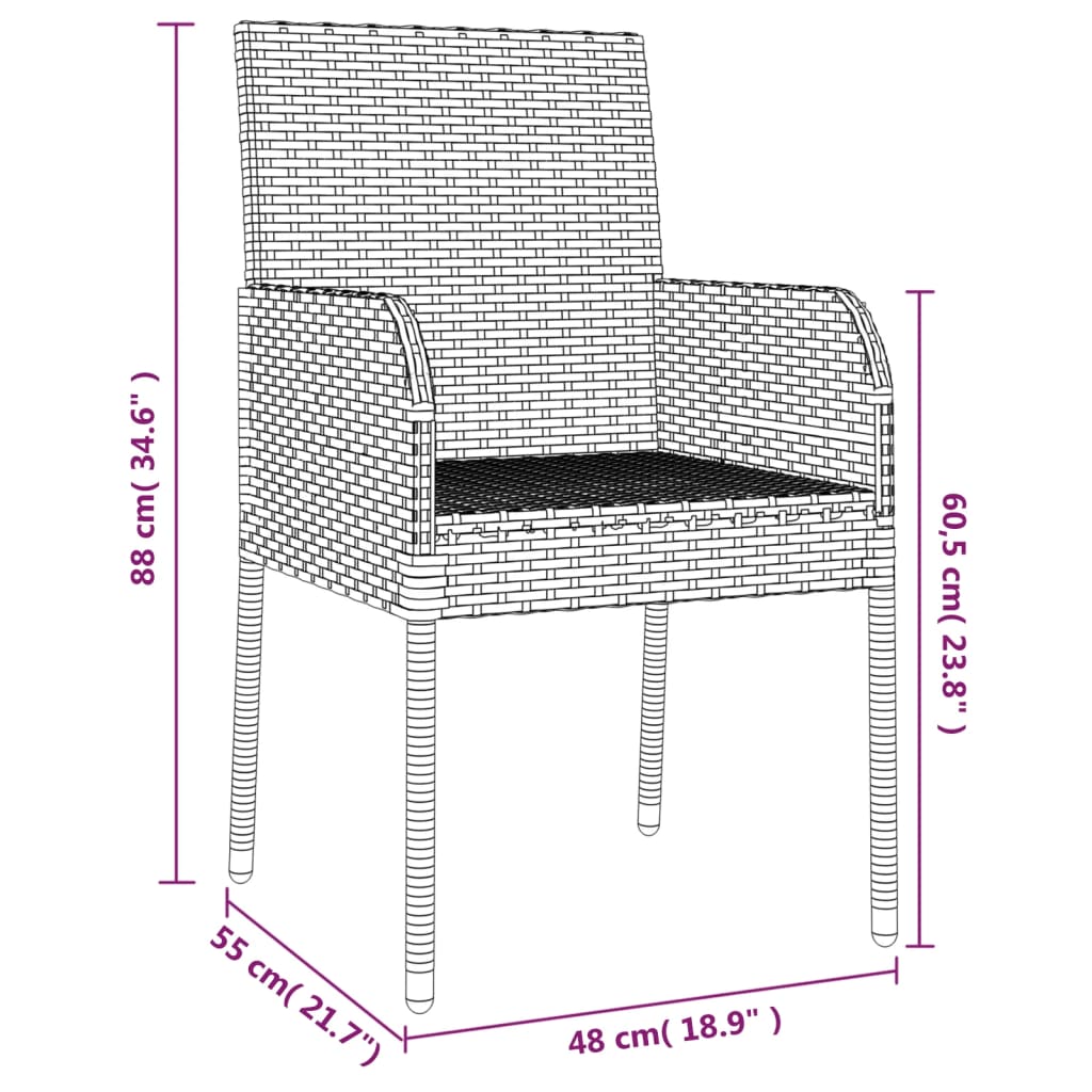 Set Mobilier De Grădină Cu Perne, 9 Piese, , Poliratan