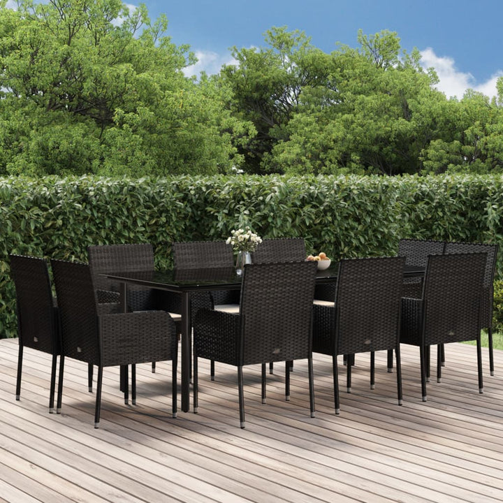 Set Mobilier De Grădină Cu Perne, 9 Piese, , Poliratan