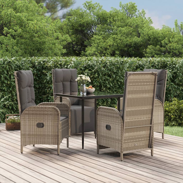 Set Mobilier De Grădină Cu Perne, 5 Piese, , Poliratan