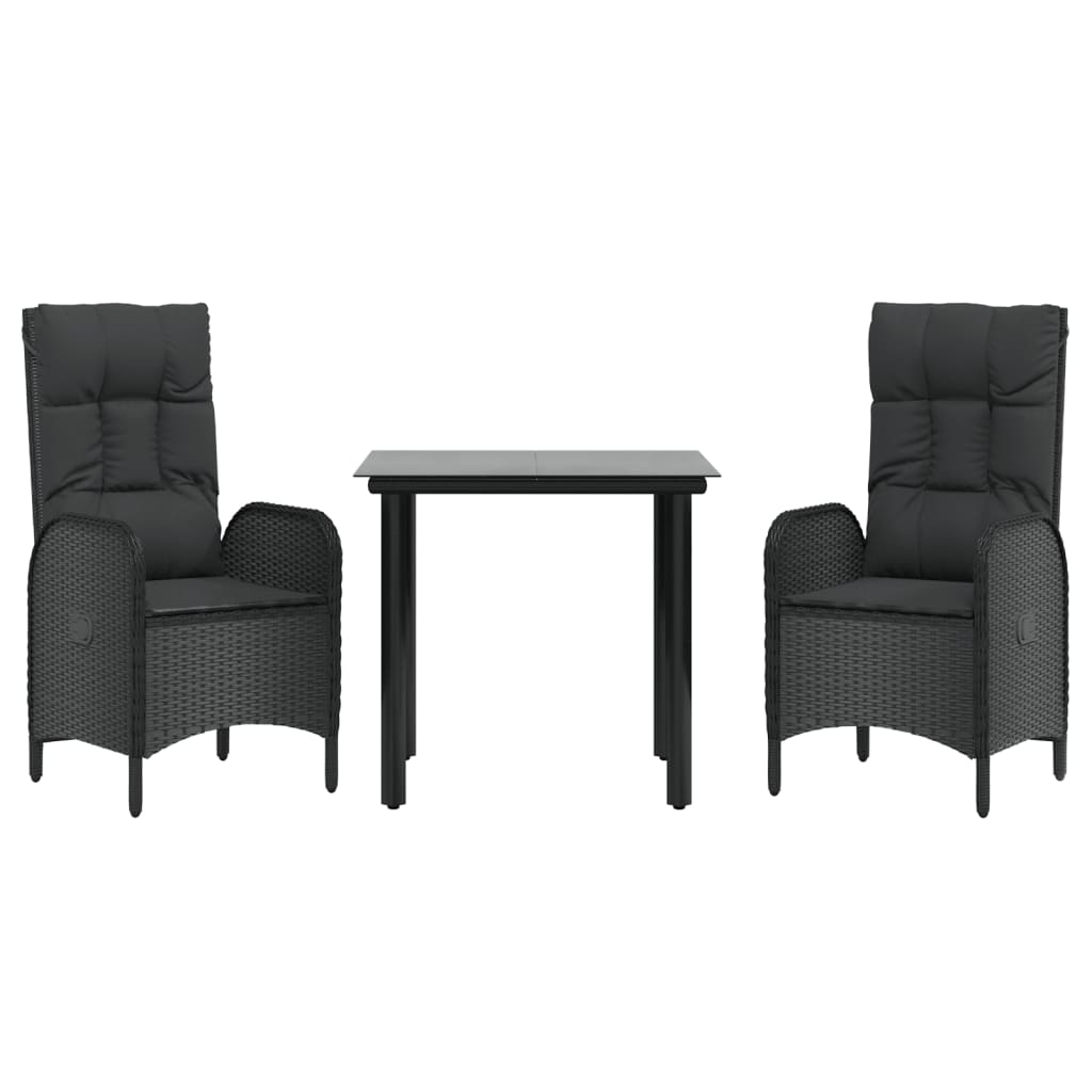 Set Mobilier De Grădină Cu Perne, 3 Piese, , Poliratan
