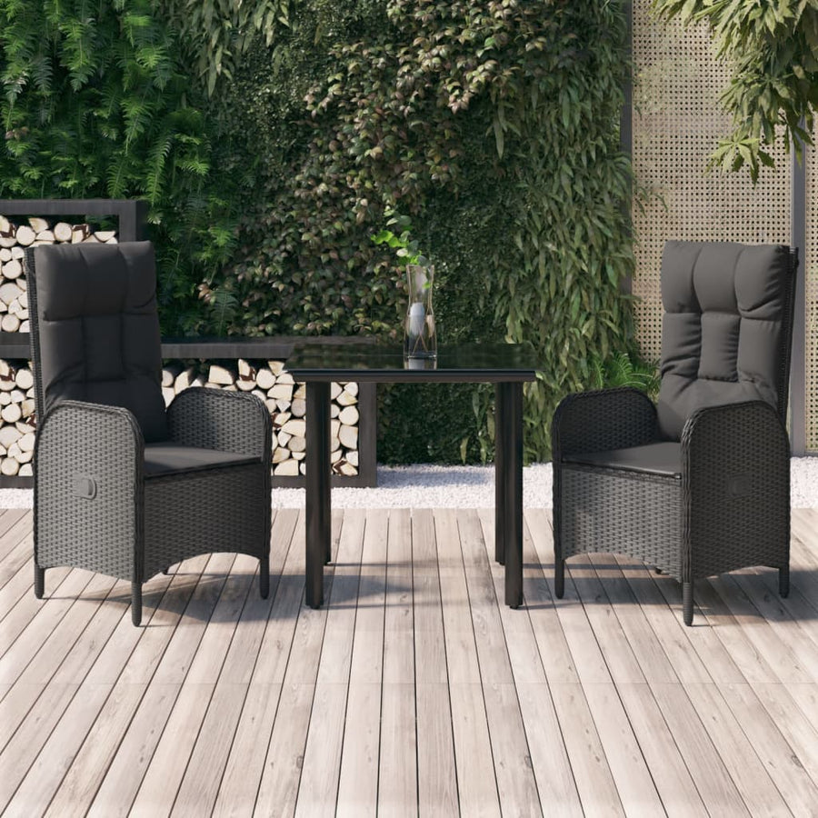 Set Mobilier De Grădină Cu Perne, 3 Piese, , Poliratan