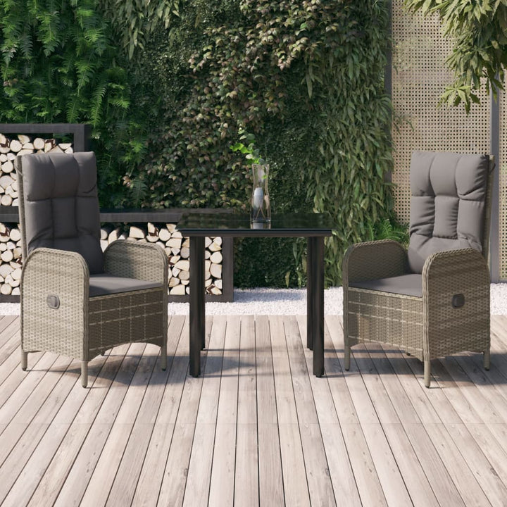 Set Mobilier De Grădină Cu Perne, 3 Piese, , Poliratan