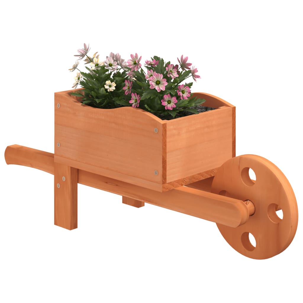 Jardiniere Tip Roabă, 2 Buc., 47X15X19 Cm, Lemn Masiv De Brad