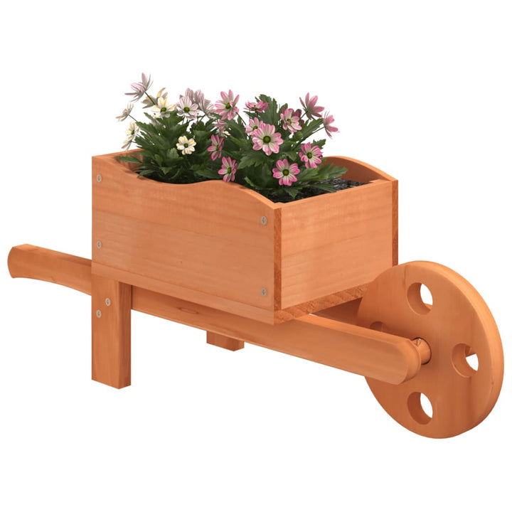Jardiniere Tip Roabă, 2 Buc., 47X15X19 Cm, Lemn Masiv De Brad