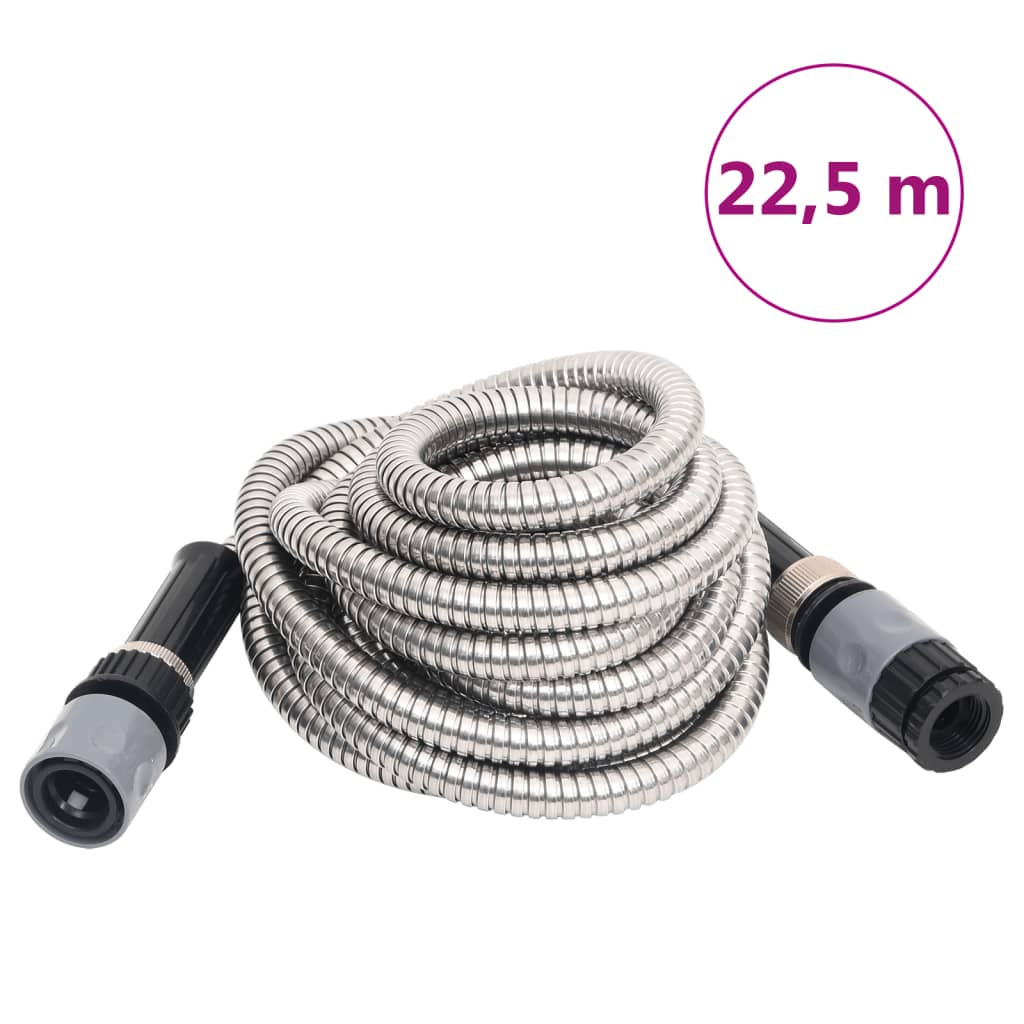 Furtun De Grădină Cu Duză De Pulverizare, Argintiu, 7,5 M, Oțel