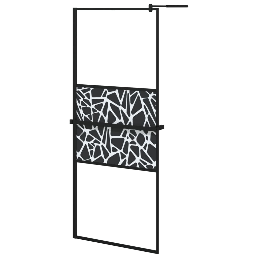 Paravan Duș Walk-In Cu Raft Sticlă Esg/Aluminiu