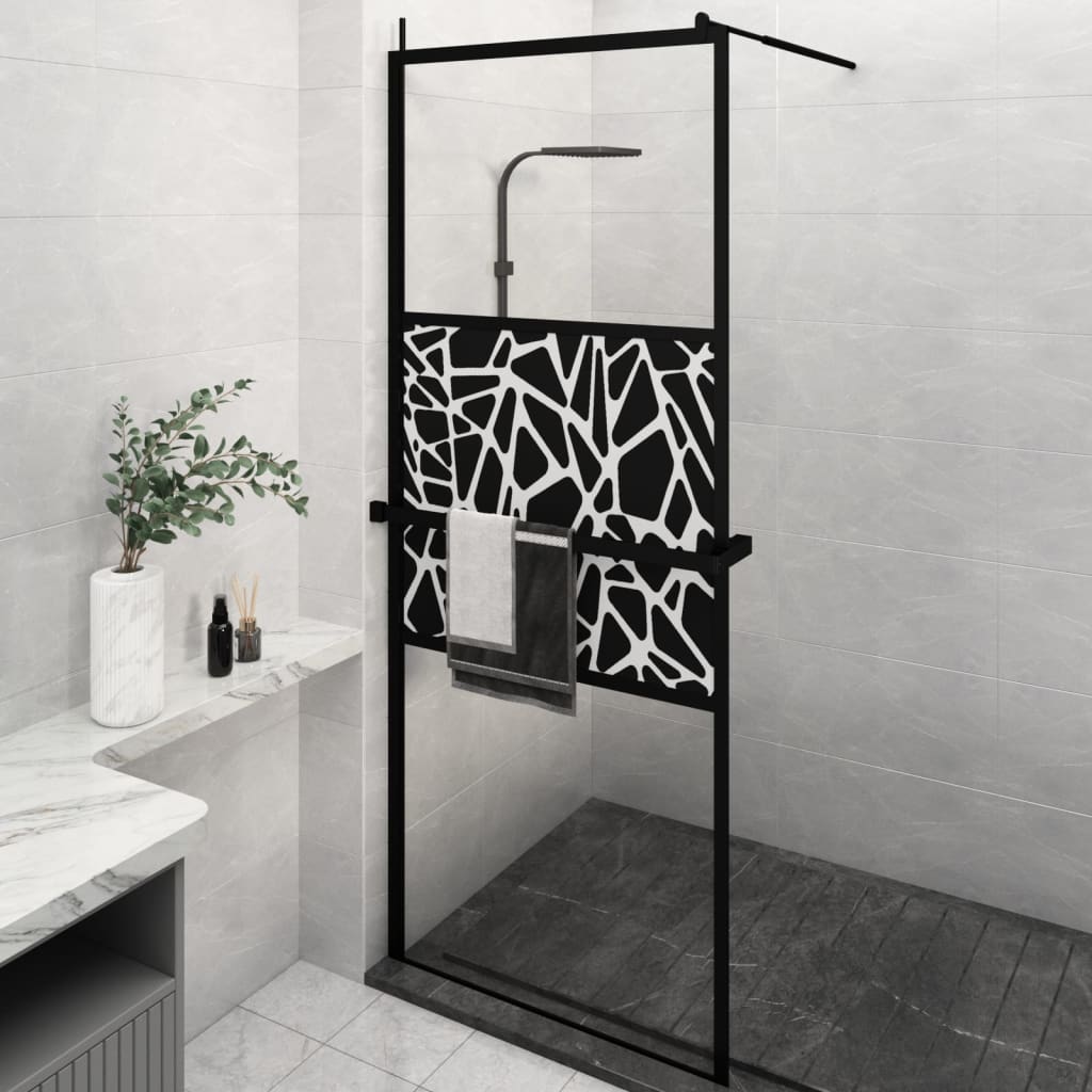 Paravan Duș Walk-In Cu Raft Sticlă Esg/Aluminiu