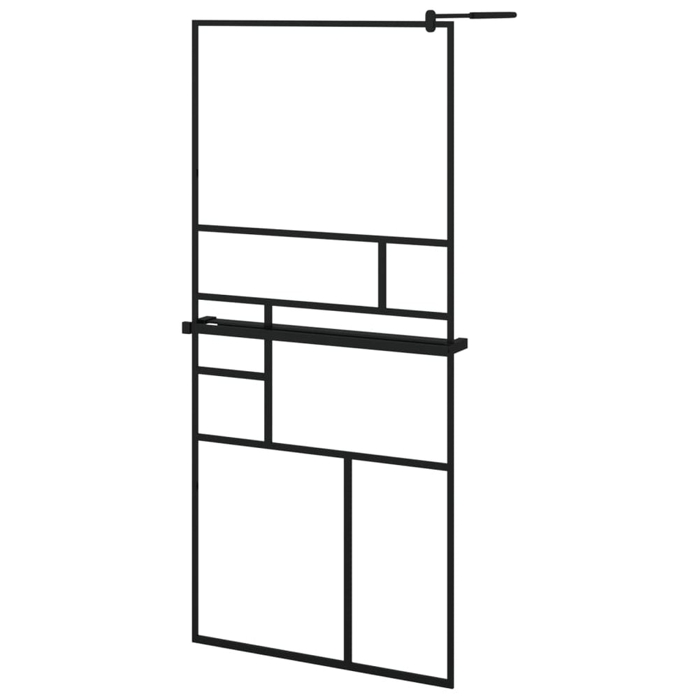 Paravan Duș Walk-In Cu Raft Sticlă Esg/Aluminiu