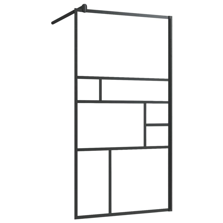Paravan Duș Walk-In Cu Raft 100X195Cm Sticlă Esg/Aluminiu