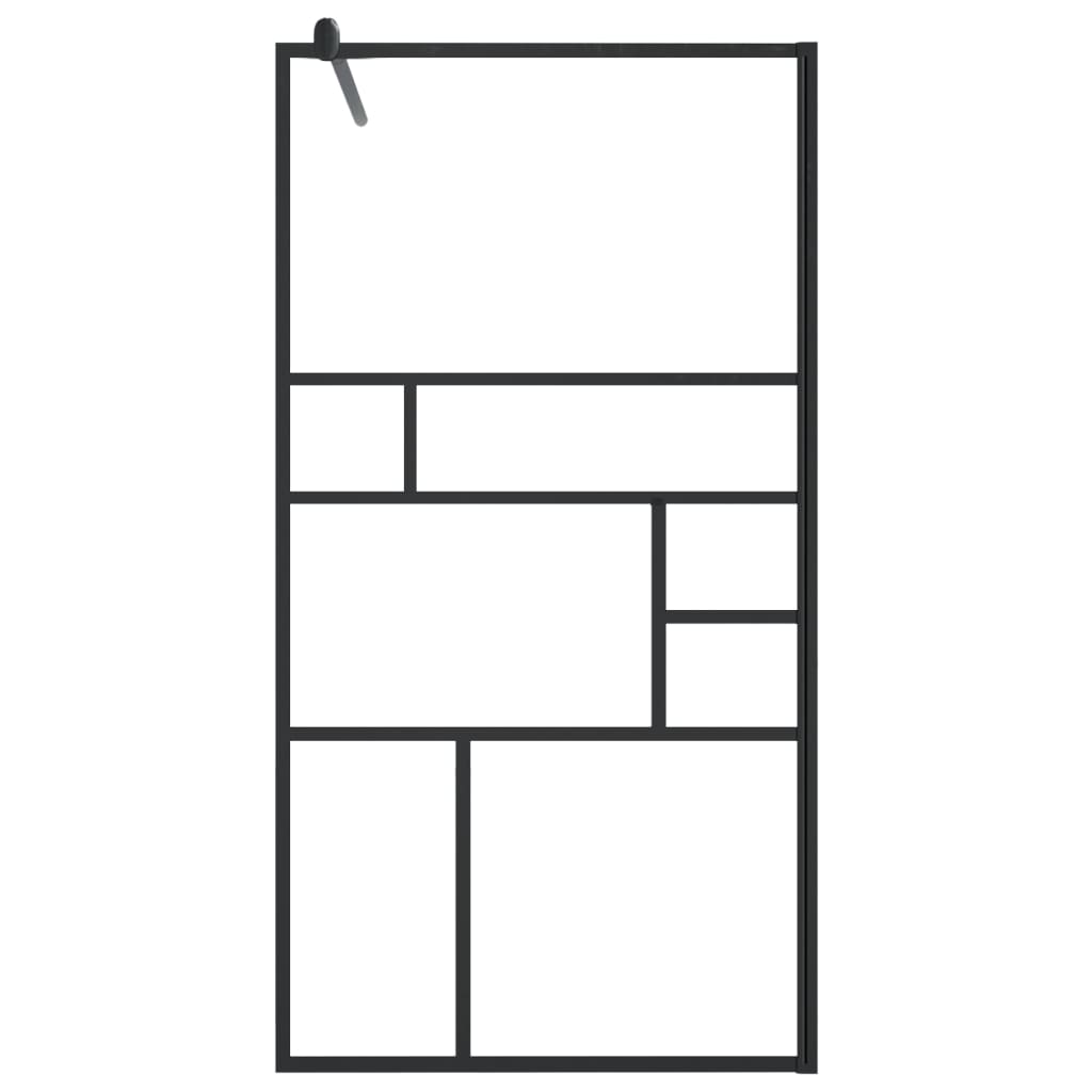 Paravan Duș Walk-In Cu Raft 100X195Cm Sticlă Esg/Aluminiu