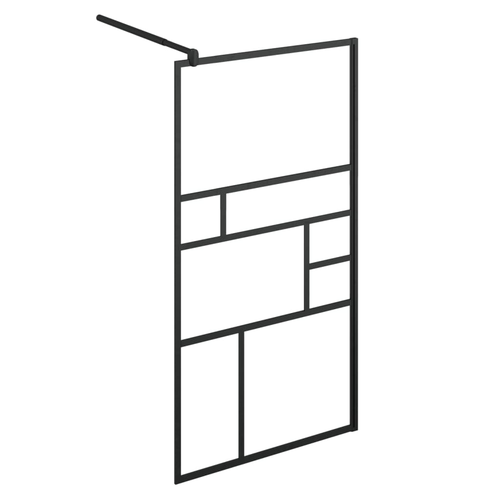 Paravan Duș Walk-In Cu Raft 100X195Cm Sticlă Esg/Aluminiu