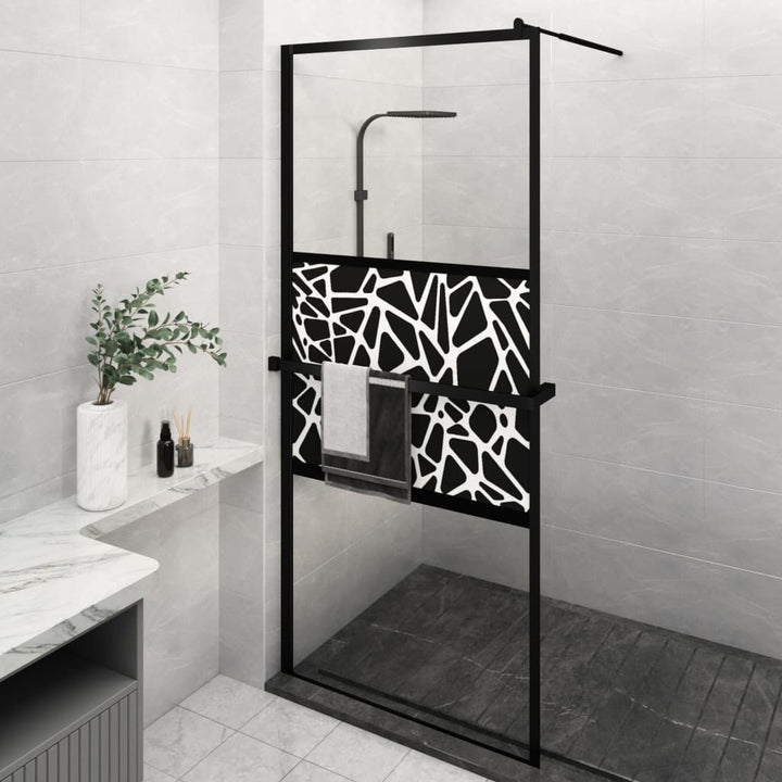 Paravan Duș Walk-In Cu Raft 100X195Cm Sticlă Esg/Aluminiu