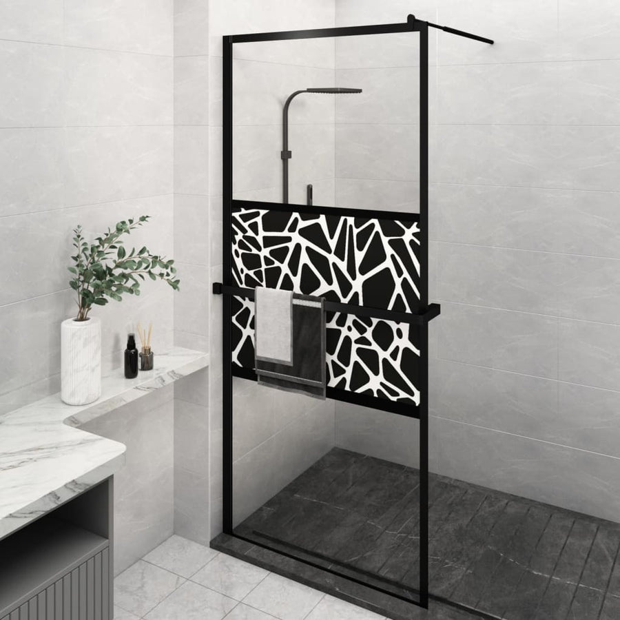 Paravan Duș Walk-In Cu Raft 100X195Cm Sticlă Esg/Aluminiu