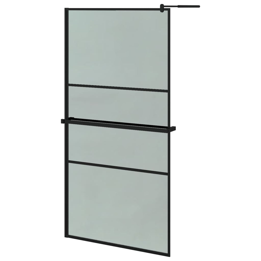Paravan Duș Walk-In Cu Raft 100X195Cm Sticlă Esg/Aluminiu