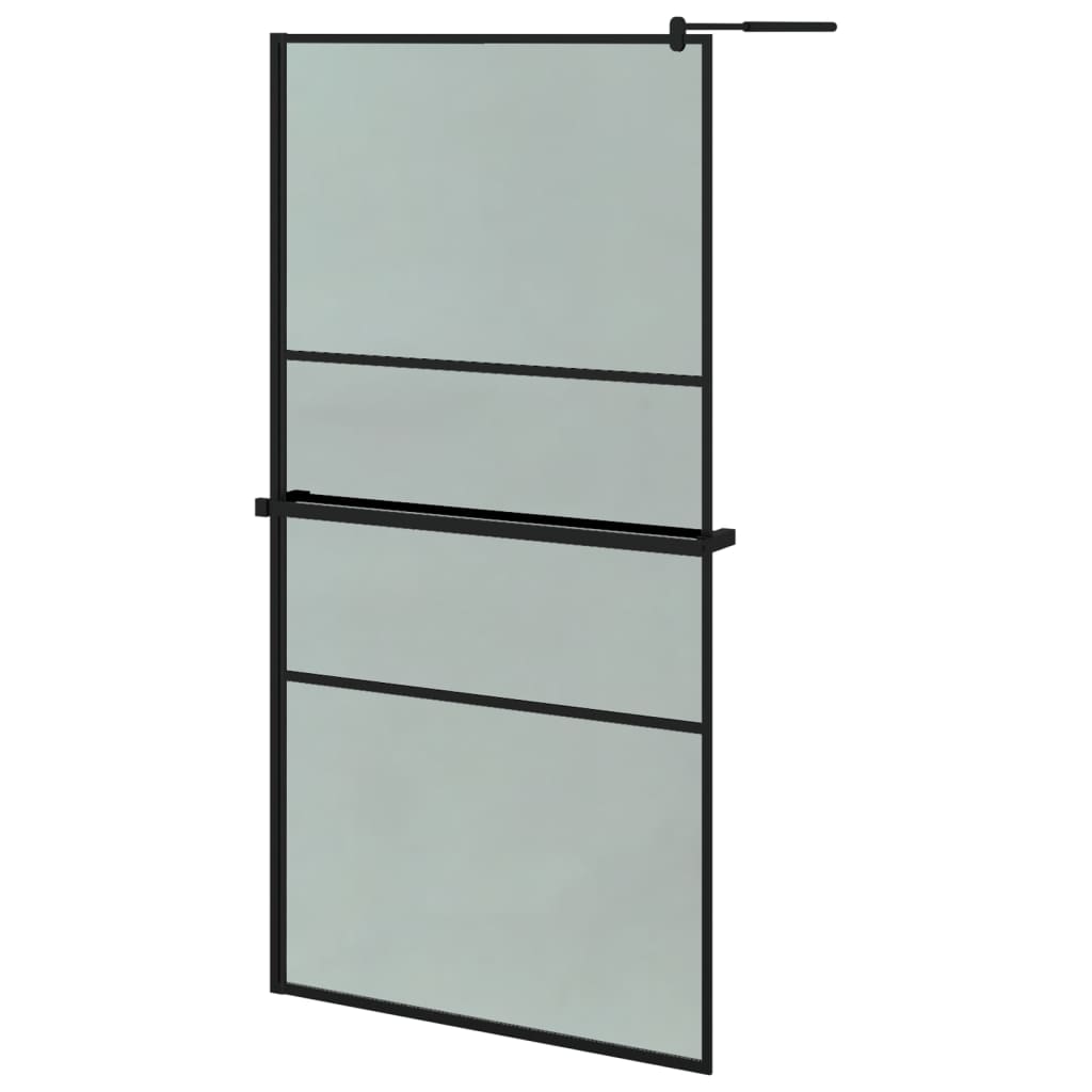 Paravan Duș Walk-In Cu Raft 100X195Cm Sticlă Esg/Aluminiu