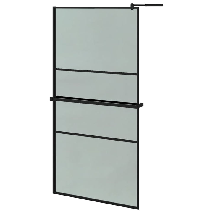 Paravan Duș Walk-In Cu Raft 100X195Cm Sticlă Esg/Aluminiu
