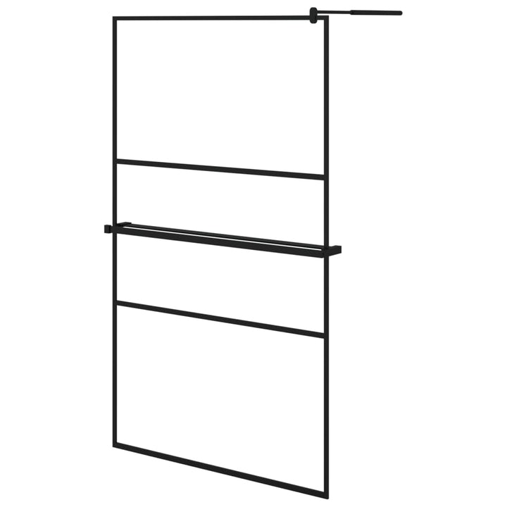 Paravan Duș Walk-In Cu Raft 115X195Cm Sticlă Esg/Aluminiu