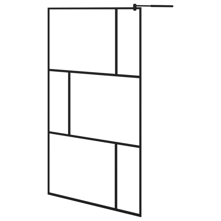 Paravan Duș Walk-In Cu Raft 115X195Cm Sticlă Esg/Aluminiu