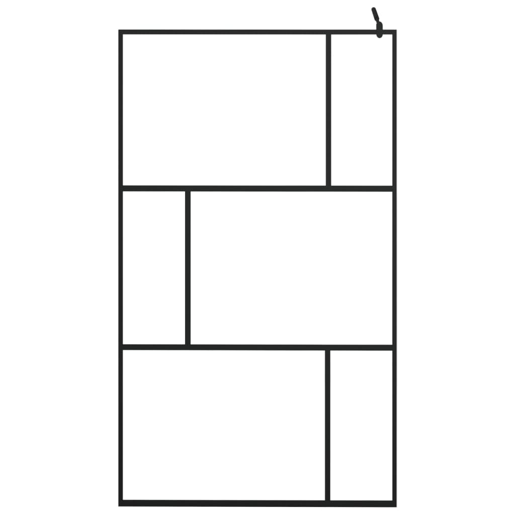 Paravan Duș Walk-In Cu Raft 115X195Cm Sticlă Esg/Aluminiu