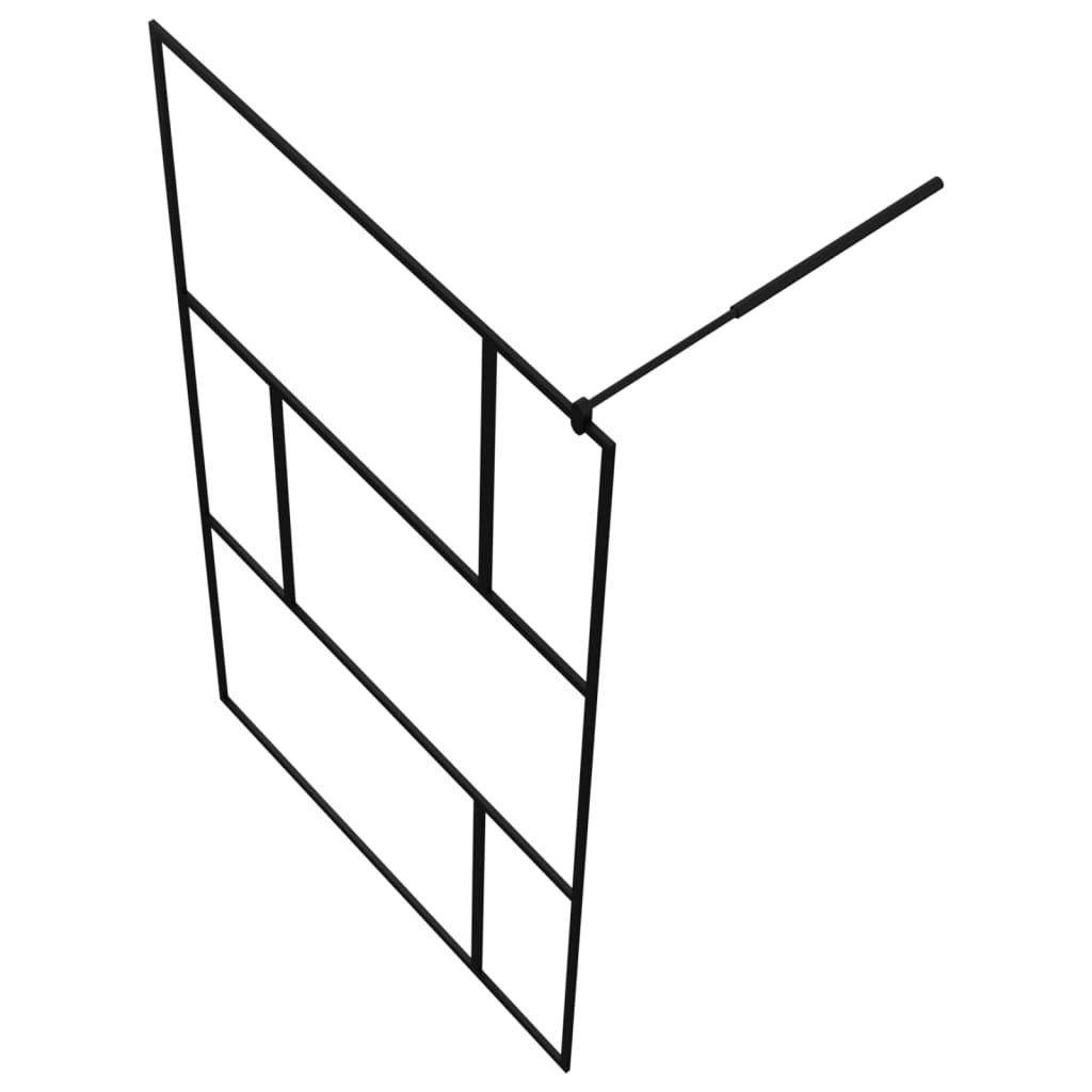 Paravan Duș Walk-In Cu Raft 115X195Cm Sticlă Esg/Aluminiu