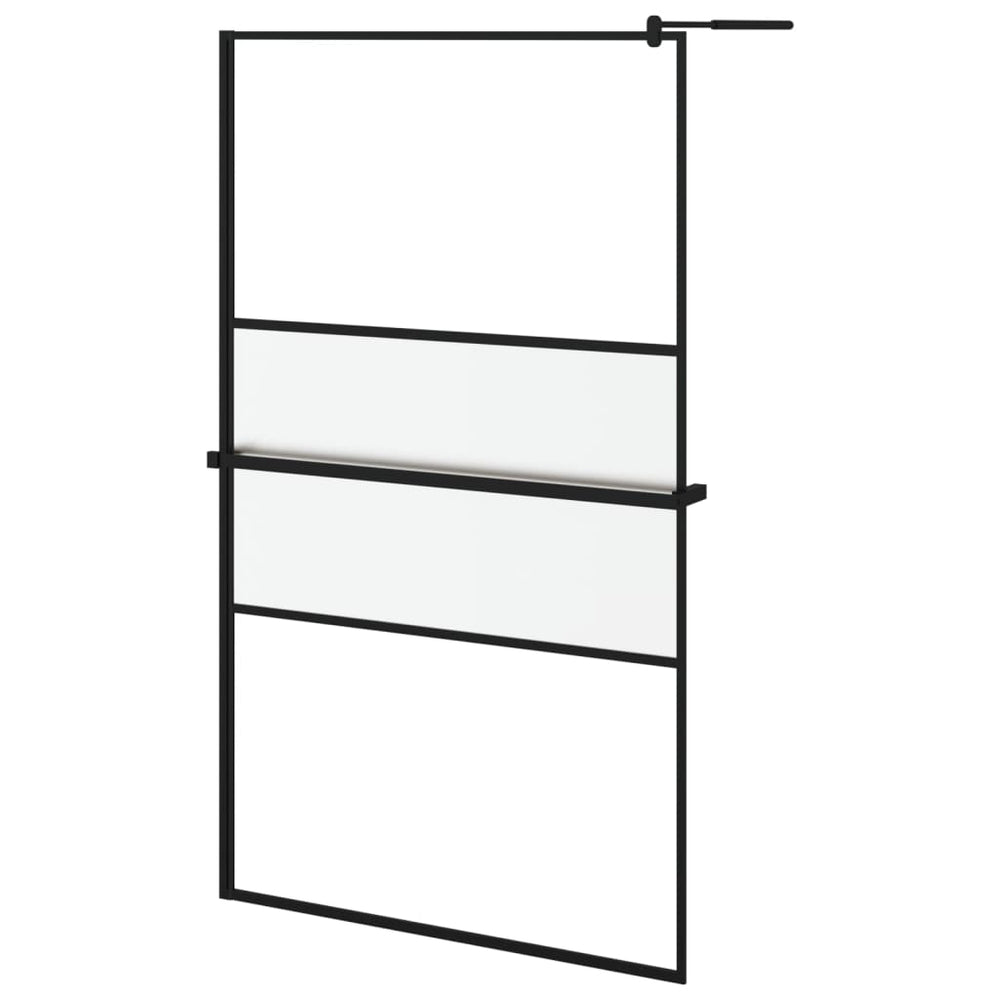 Paravan Duș Walk-In Cu Raft 115X195Cm Sticlă Esg/Aluminiu