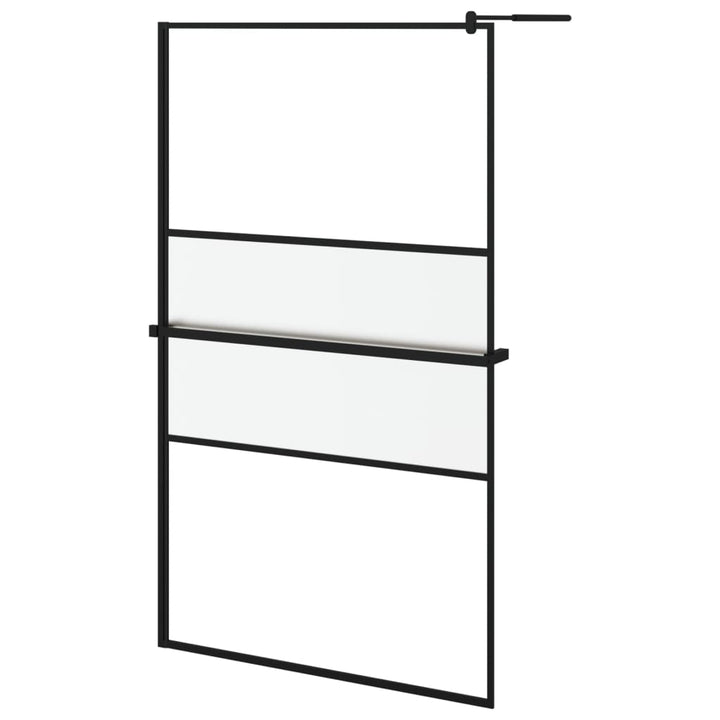 Paravan Duș Walk-In Cu Raft 115X195Cm Sticlă Esg/Aluminiu
