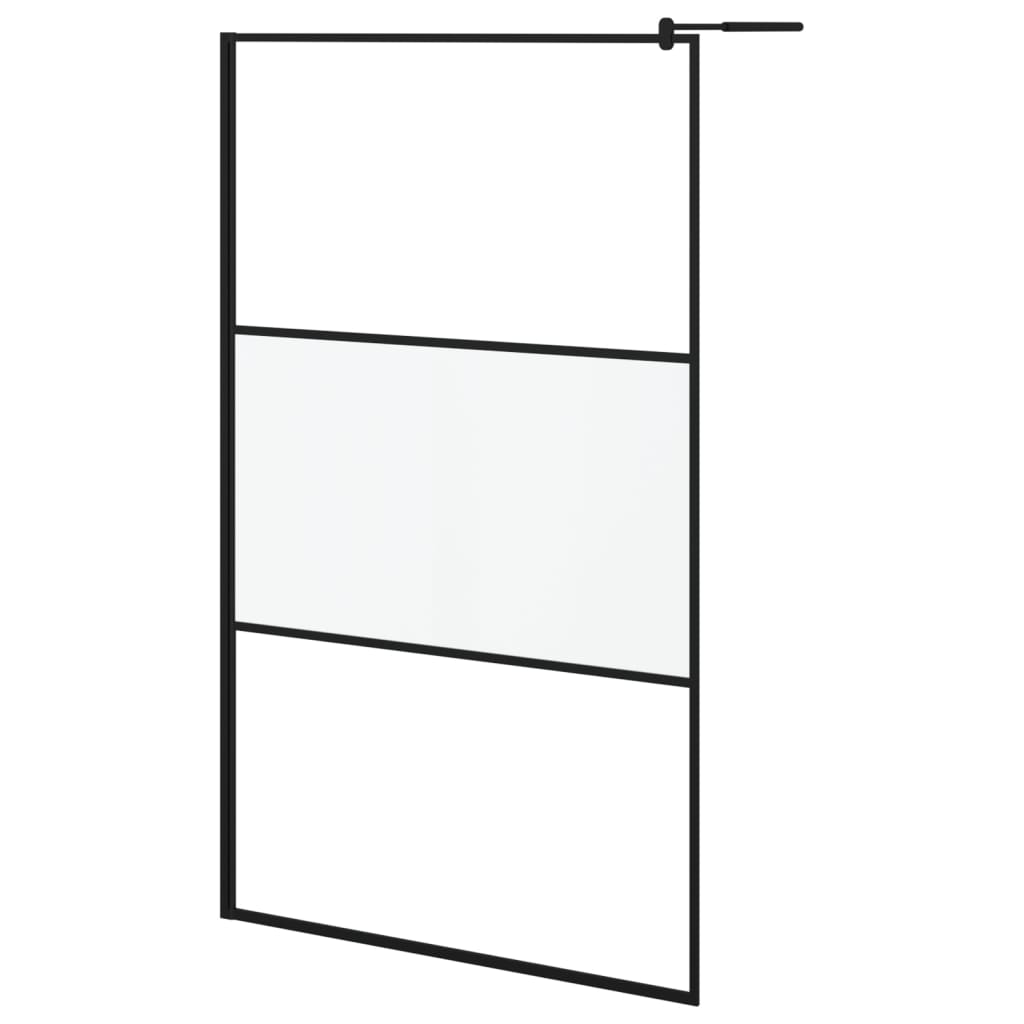 Paravan Duș Walk-In Cu Raft 115X195Cm Sticlă Esg/Aluminiu