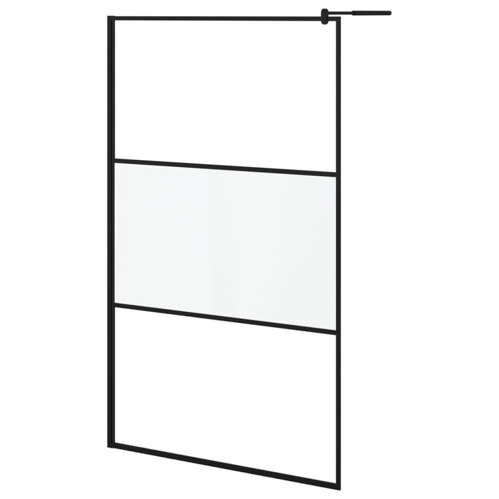 Paravan Duș Walk-In Cu Raft 115X195Cm Sticlă Esg/Aluminiu
