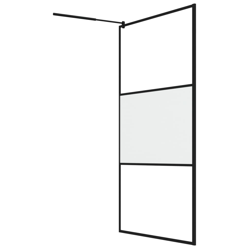 Paravan Duș Walk-In Cu Raft 115X195Cm Sticlă Esg/Aluminiu