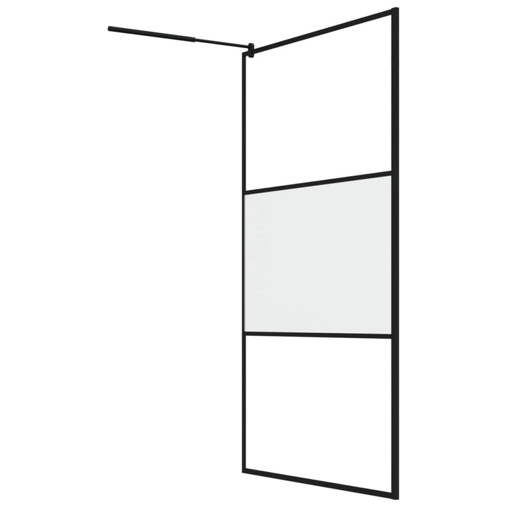Paravan Duș Walk-In Cu Raft 115X195Cm Sticlă Esg/Aluminiu