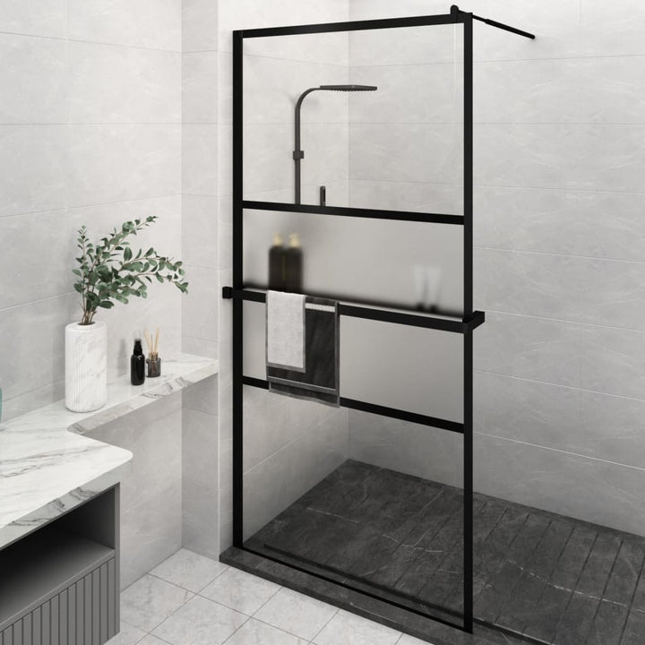 Paravan Duș Walk-In Cu Raft 115X195Cm Sticlă Esg/Aluminiu