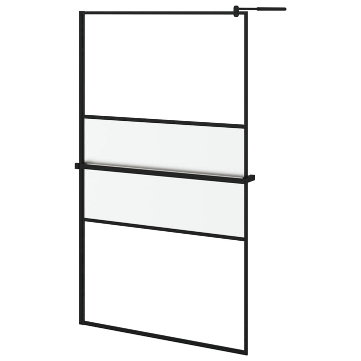 Paravan Duș Walk-In Cu Raft 115X195Cm Sticlă Esg/Aluminiu