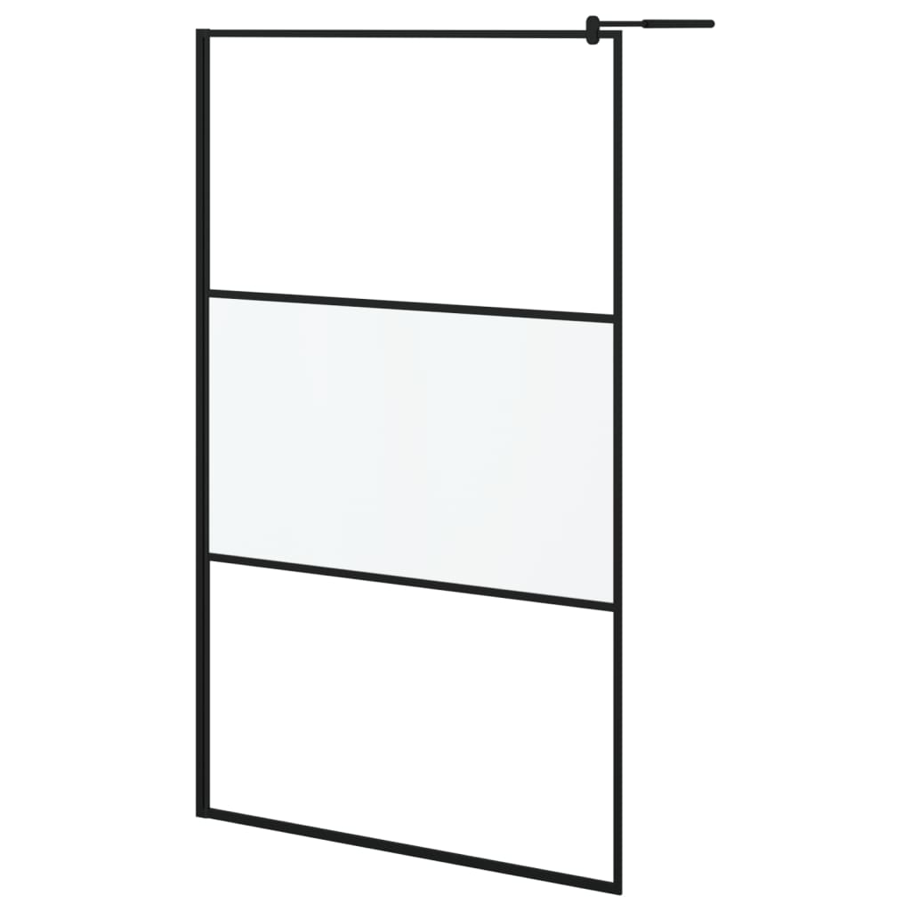 Paravan Duș Walk-In Cu Raft 115X195Cm Sticlă Esg/Aluminiu