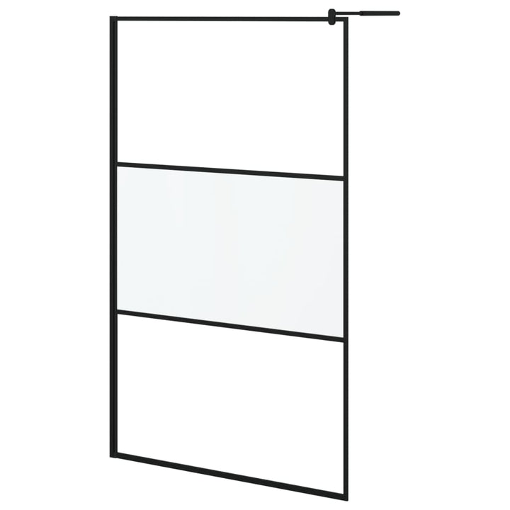 Paravan Duș Walk-In Cu Raft 115X195Cm Sticlă Esg/Aluminiu