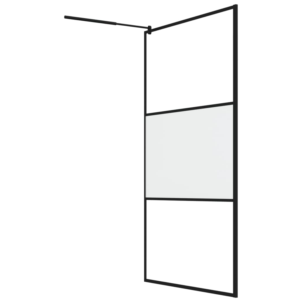 Paravan Duș Walk-In Cu Raft 115X195Cm Sticlă Esg/Aluminiu