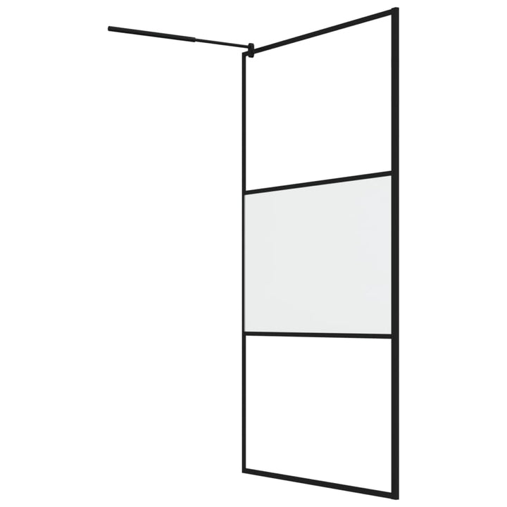 Paravan Duș Walk-In Cu Raft 115X195Cm Sticlă Esg/Aluminiu
