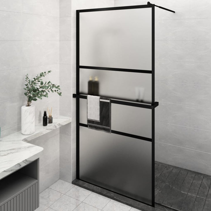 Paravan Duș Walk-In Cu Raft 115X195Cm Sticlă Esg/Aluminiu