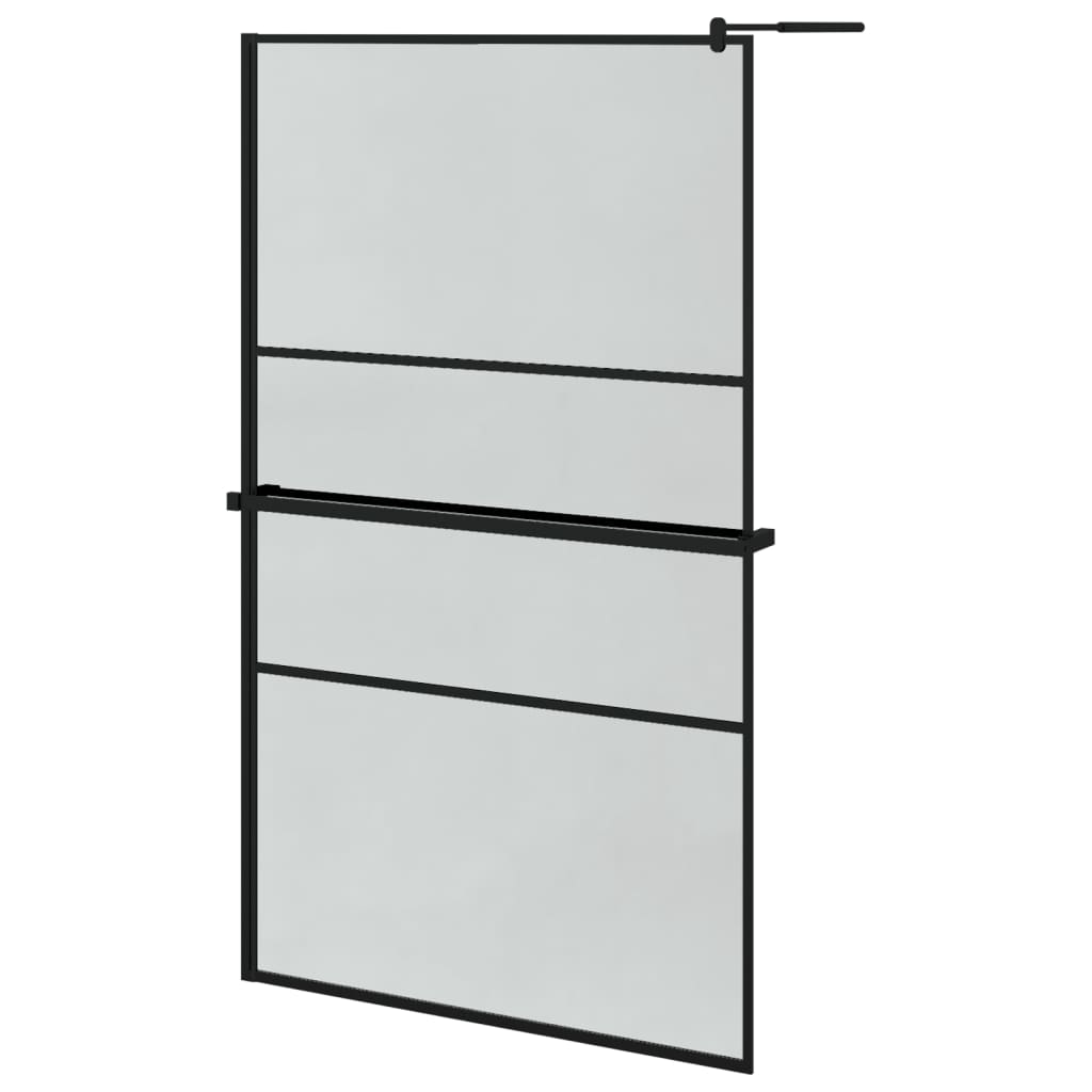 Paravan Duș Walk-In Cu Raft 115X195Cm Sticlă Esg/Aluminiu