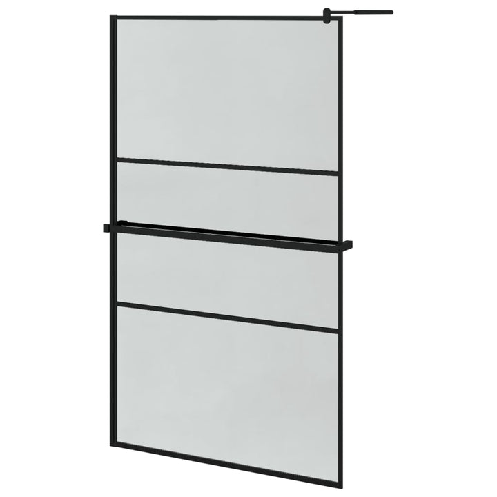 Paravan Duș Walk-In Cu Raft 115X195Cm Sticlă Esg/Aluminiu