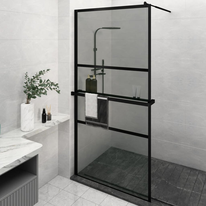 Paravan Duș Walk-In Cu Raft 115X195Cm Sticlă Esg/Aluminiu