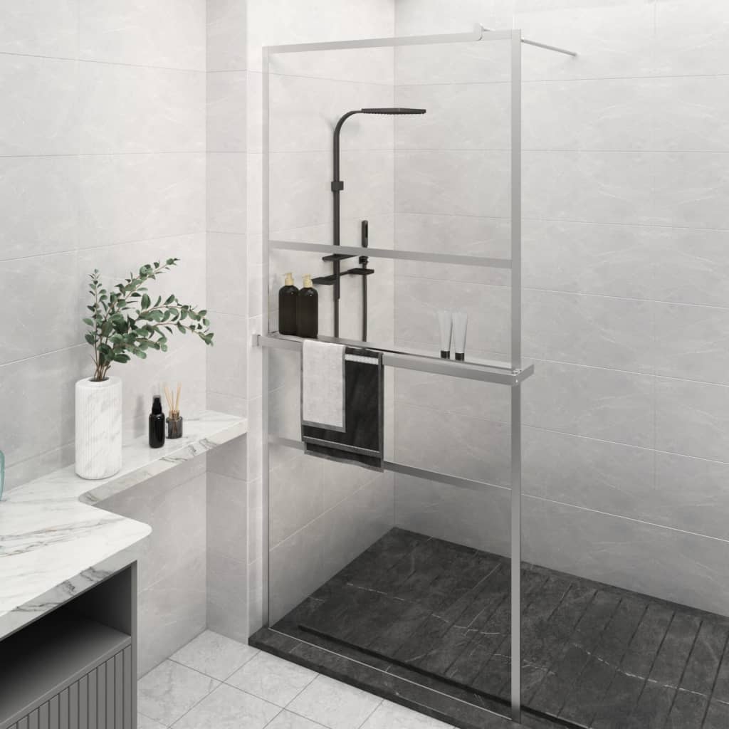 Paravan Duș Walk-In Cu Raft Sticlă Esg/Aluminiu