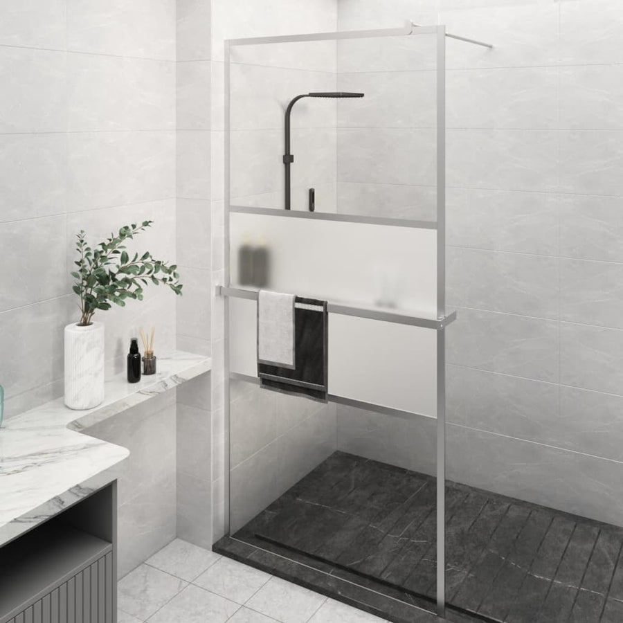 Paravan Duș Walk-In Cu Raft Sticlă Esg/Aluminiu