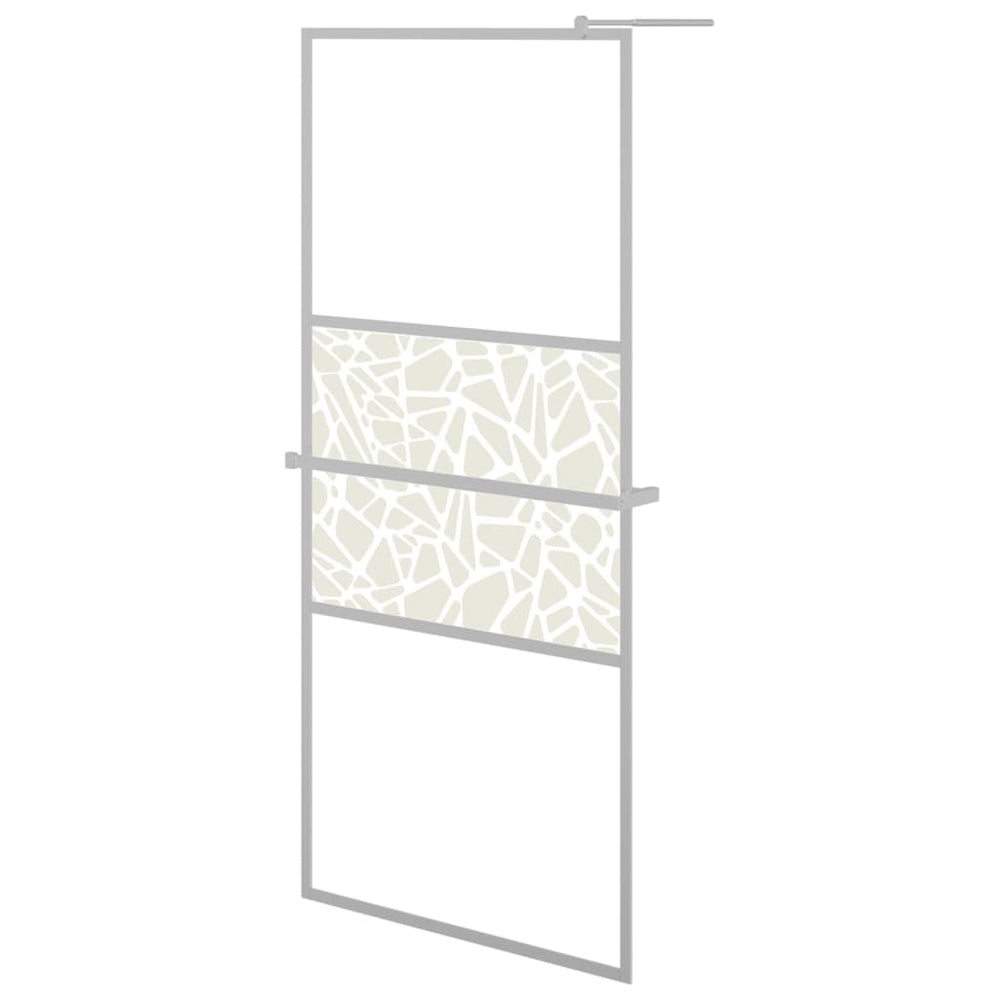 Paravan Duș Walk-In Cu Raft Sticlă Esg/Aluminiu