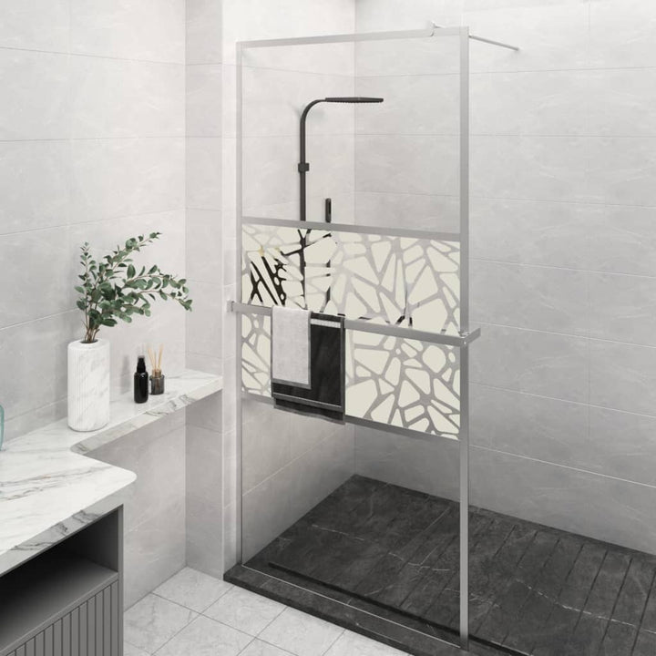 Paravan Duș Walk-In Cu Raft Sticlă Esg/Aluminiu